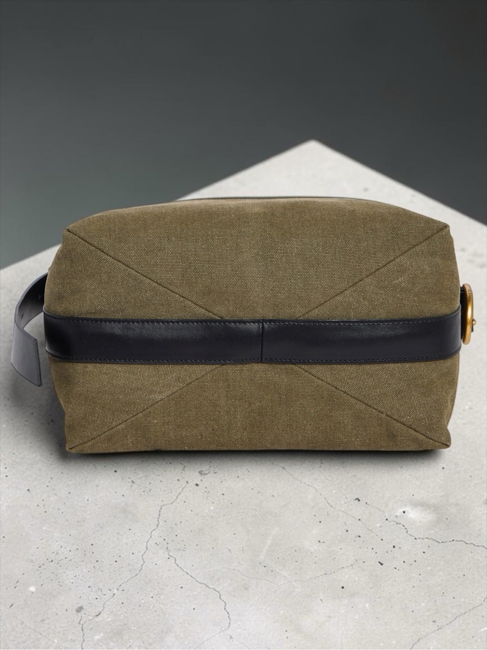 RAG & BONE Clinton Canvas Bucket Bag in Forest with Black Leather Trim - Picture 6 of 12